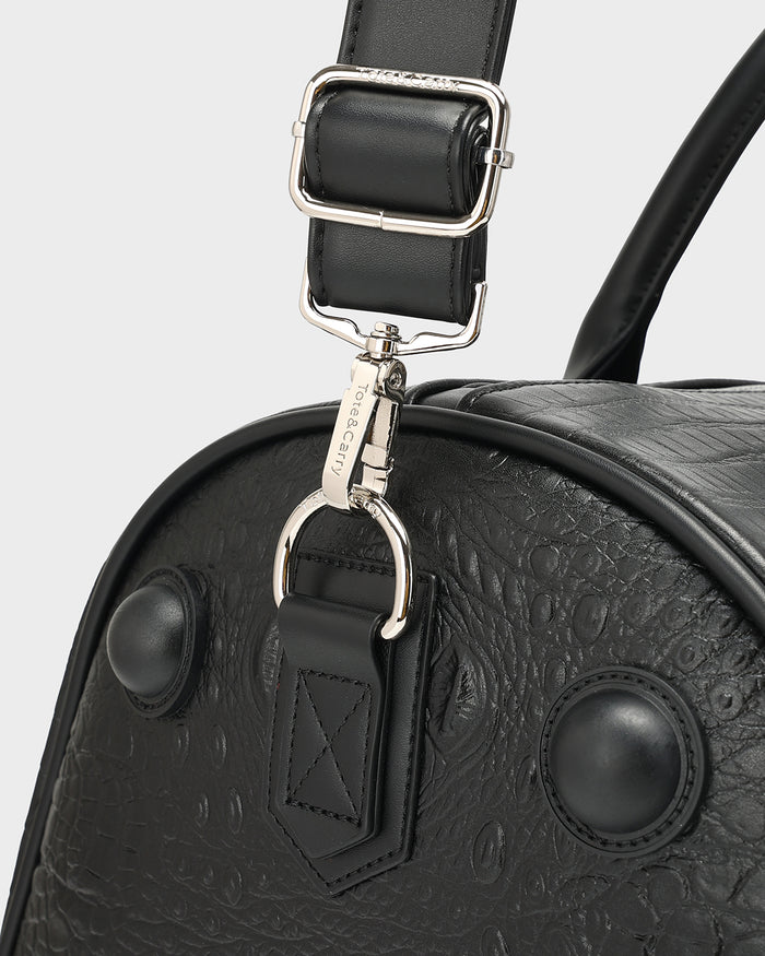 Statement Traveler Rolling Duffle Set in Black
