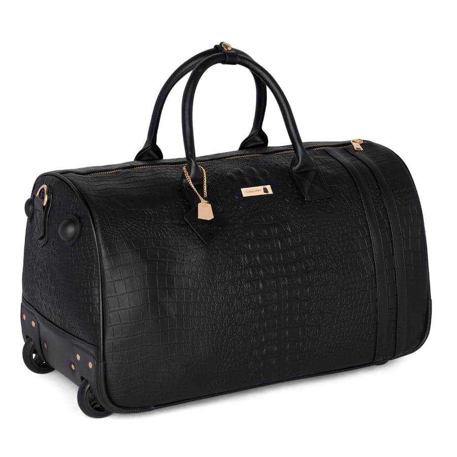 Crocodile Skin Rolling Duffle Bag Tote&Carry
