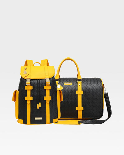 Bodega Explorer Rolling Duffle Set in Black Yellow