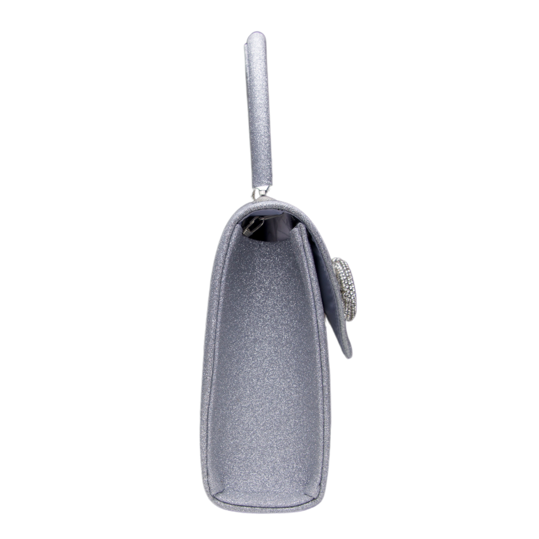 Ella Silver Glitter Evening Bag Tote&Carry