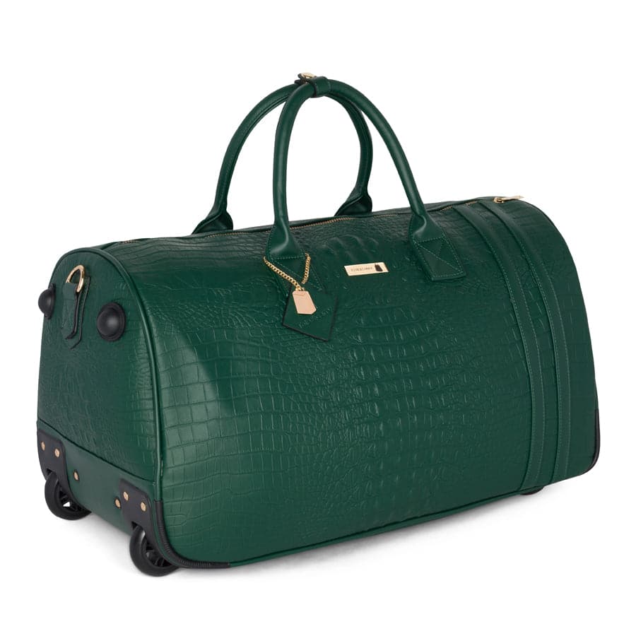 Crocodile Skin Rolling Duffle Bag Tote&Carry