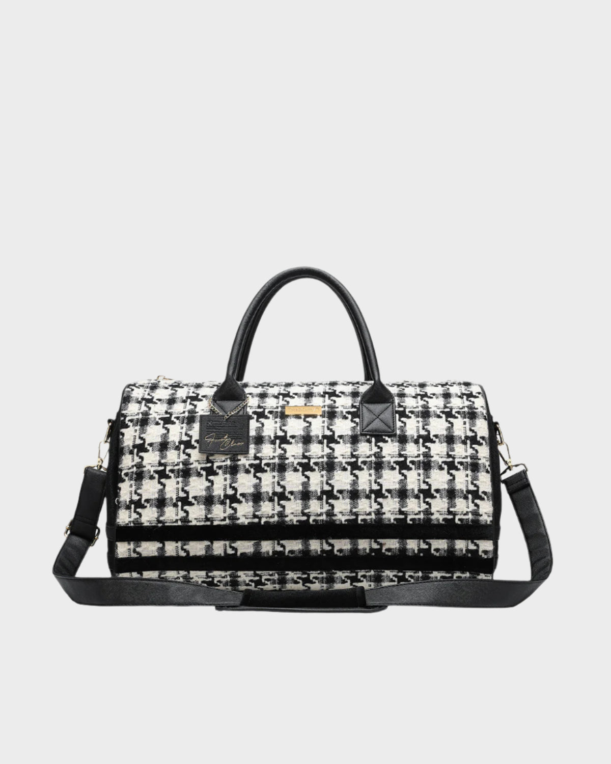 Houndstooth Duffle Bag in Black & White – Tote&Carry