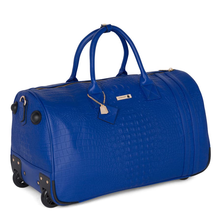 Crocodile Skin Rolling Duffle Bag Tote&Carry