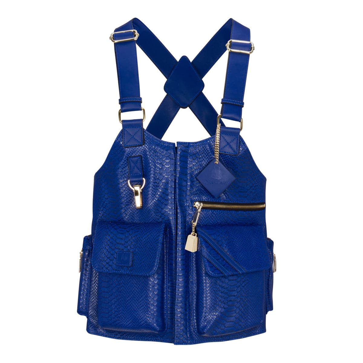 Royal Blue Tactical Leather Mens Vest Tote&Carry
