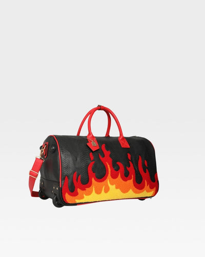 Signature Fire Rolling Duffle in Black