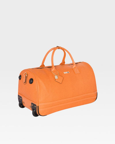 Signature Traveler Rolling Duffle in Tangerine
