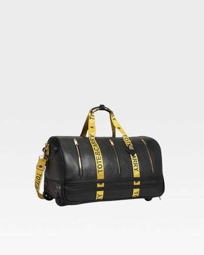 Signature Urban Traveler Rolling Duffle in Black & Yellow
