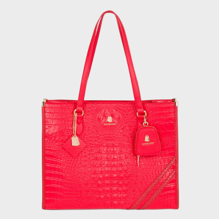 Statement City Tote Bag in Red – Tote&Carry display picture 1