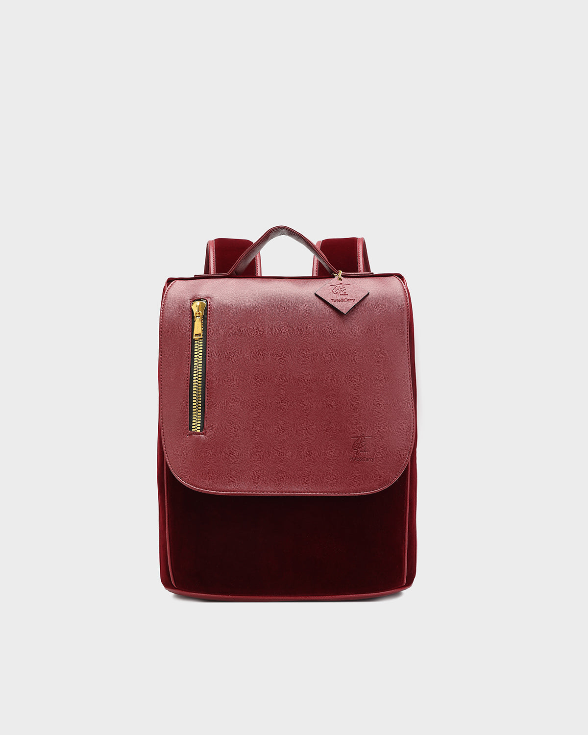 Velour Backpack in Burgundy