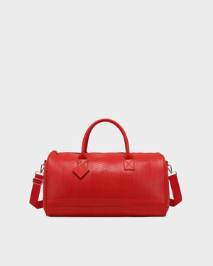 Signature Weekender Duffle Bag in Red
