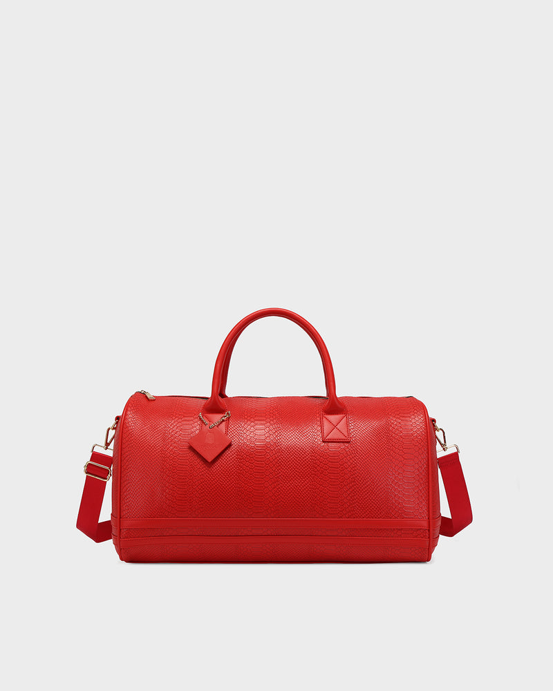 Signature Weekender Duffle Bag in Red