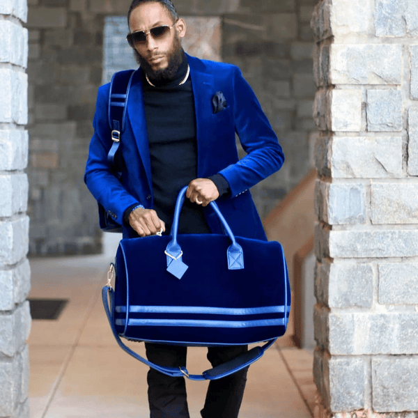 Velvet Luxe Travel Set in Royal Blue