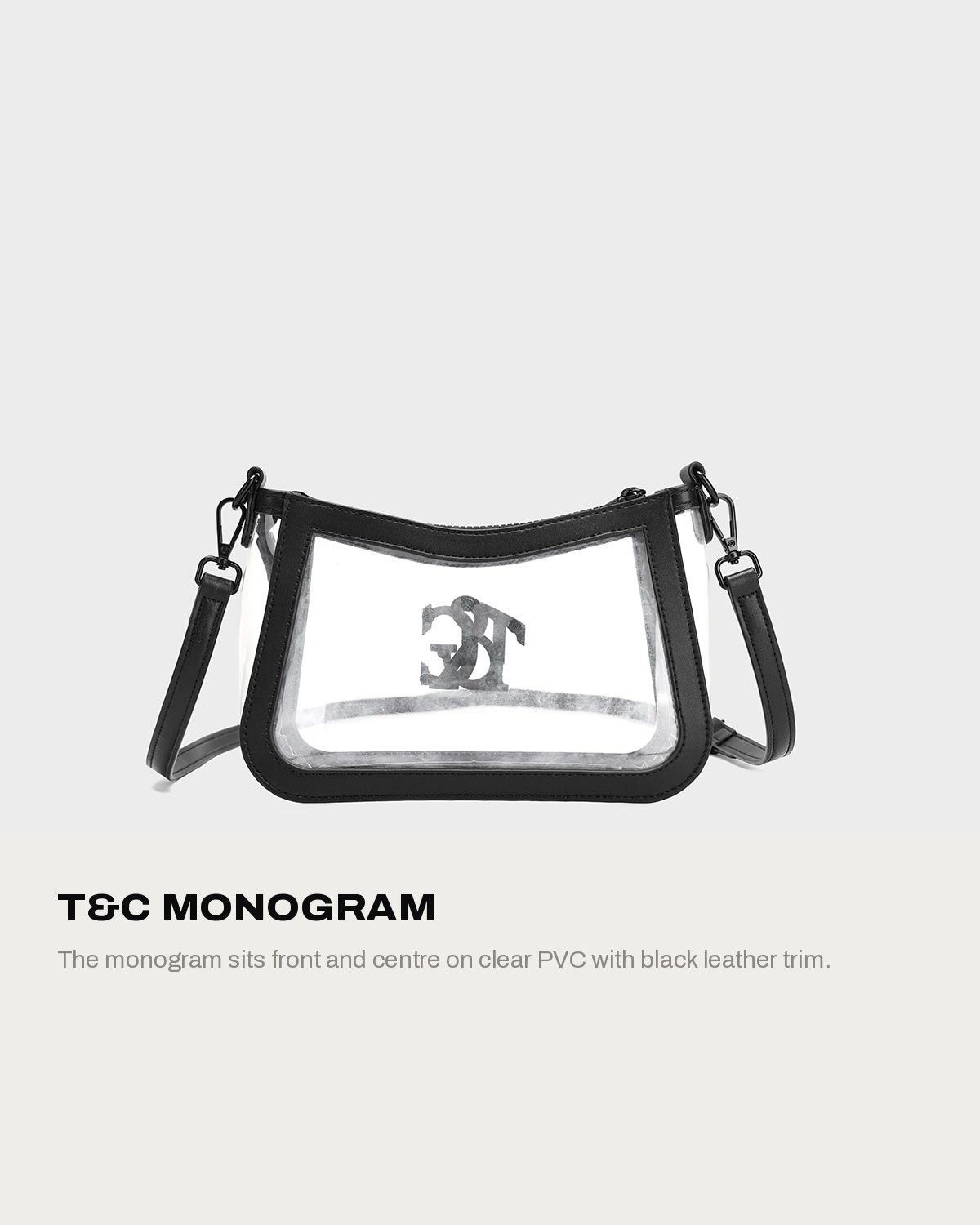 Clearview Shoulder Bag in Clear & Black — A+ 2