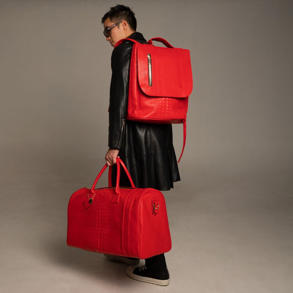 Statement Weekender Travel Set in Red