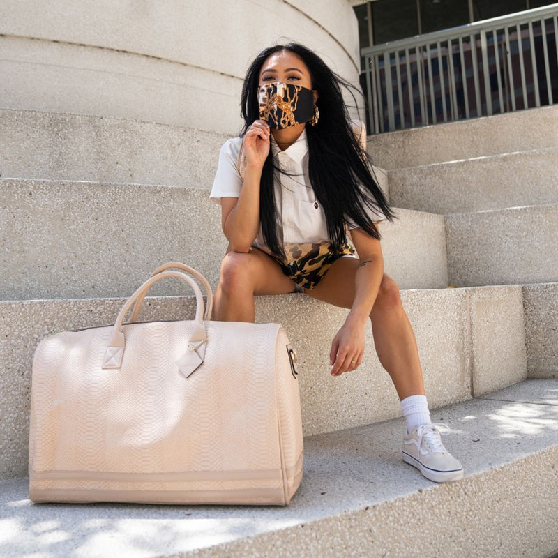 Signature Weekender Duffle Bag in Beige