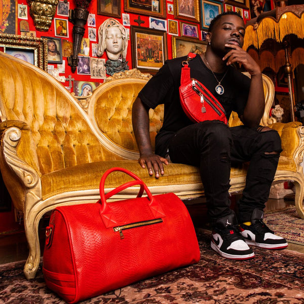 Signature Weekender Duffle Bag in Red
