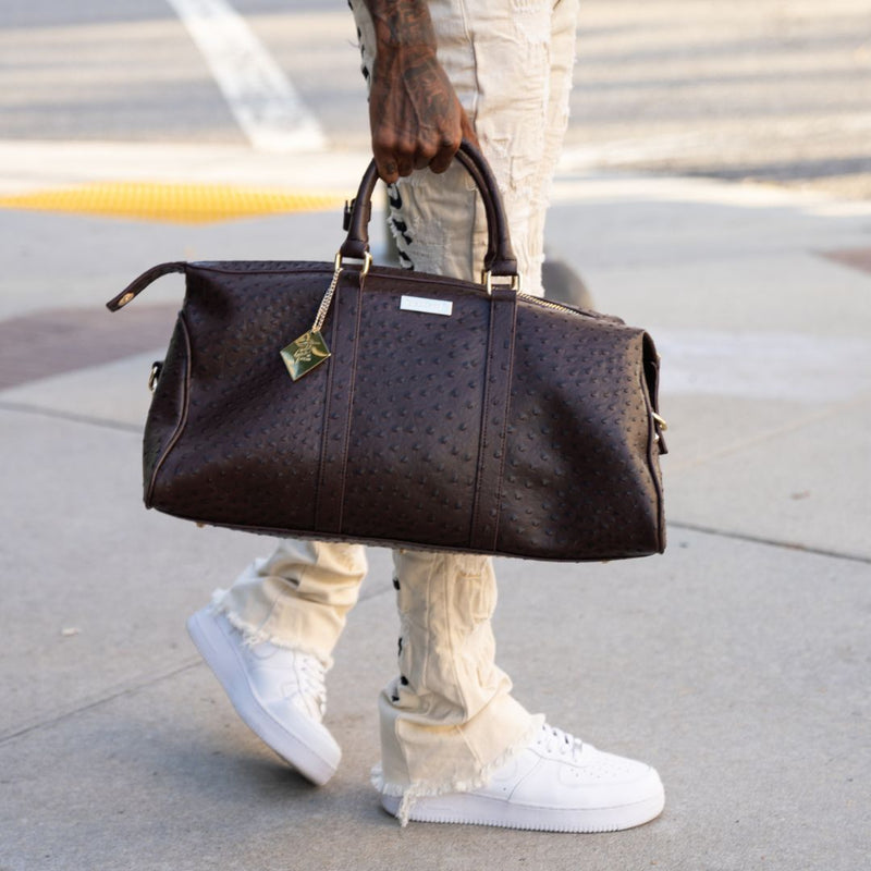 Ostrich Duffle Bag in Brown