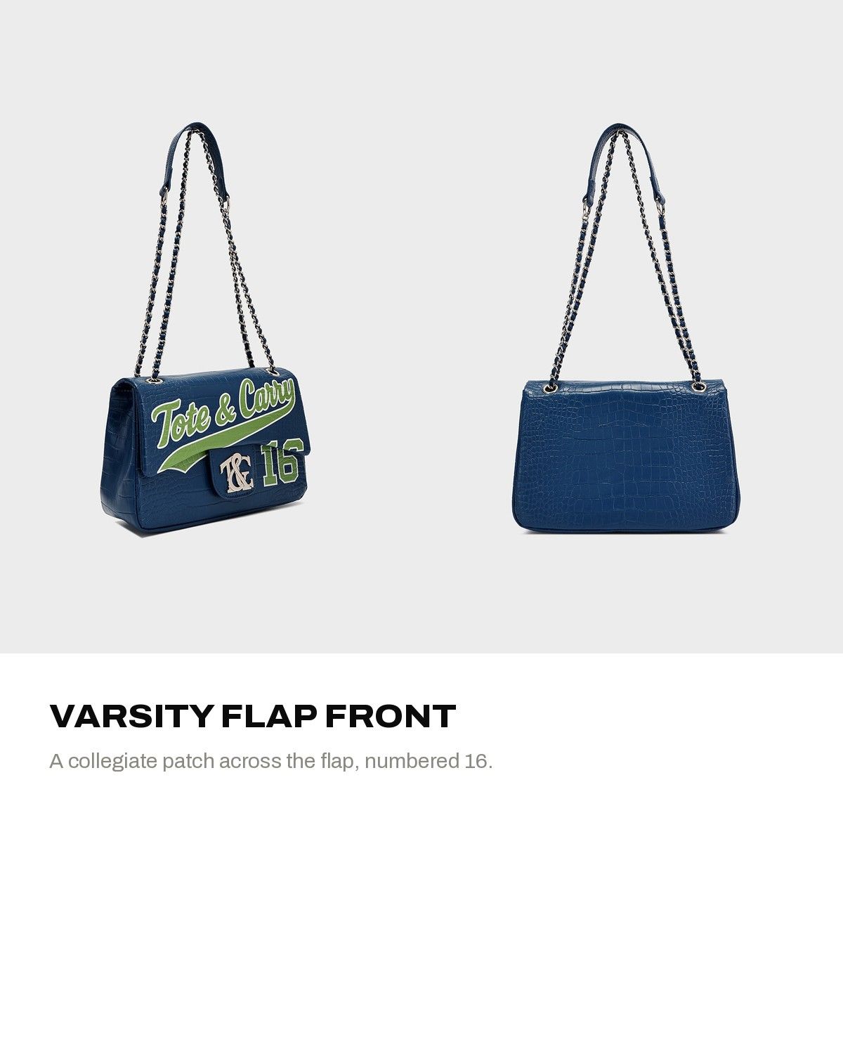 Varsity Rally Shoulder Bag in Royal Blue & Lime — A+ 4