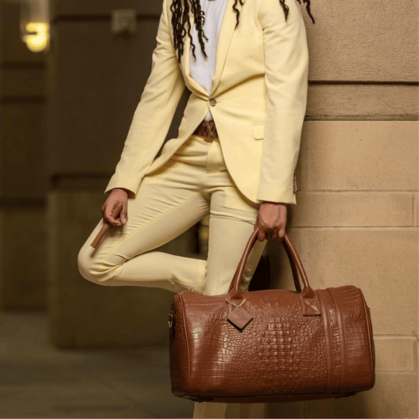 Statement Weekender Travel Set in Caramel