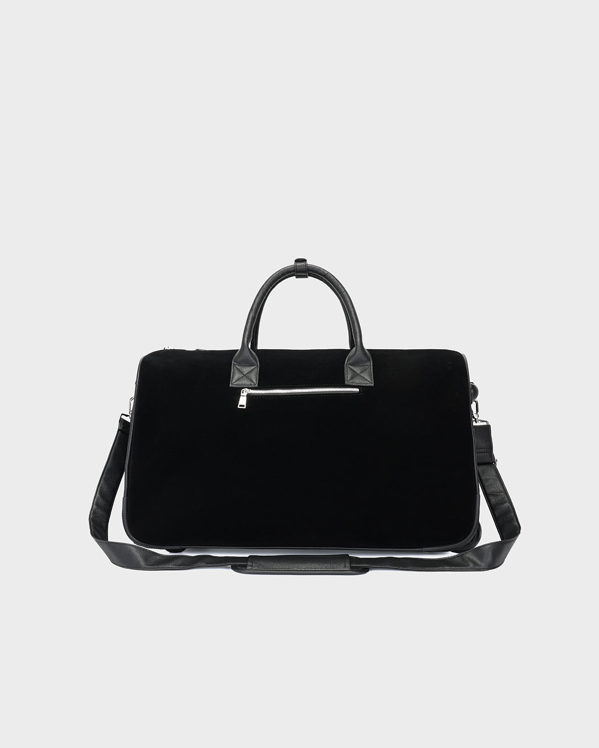 Velour Rolling Duffle Bag in Black