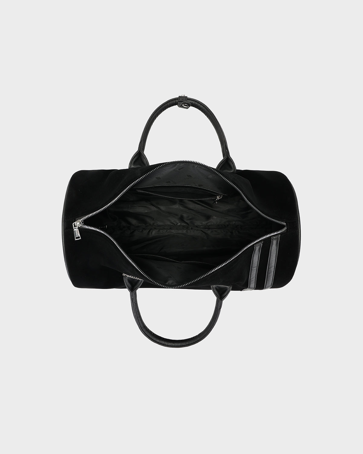 Velour Rolling Duffle Bag in Black