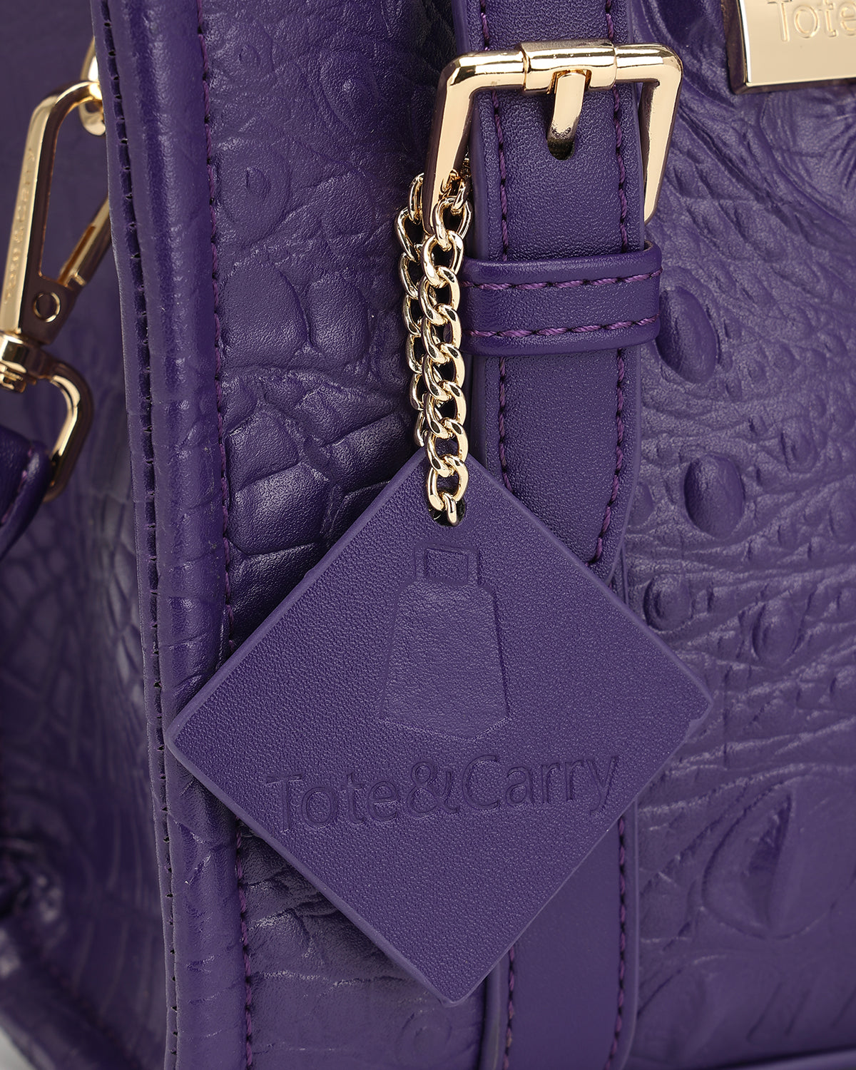 Statement Mini Tote Bag in Purple