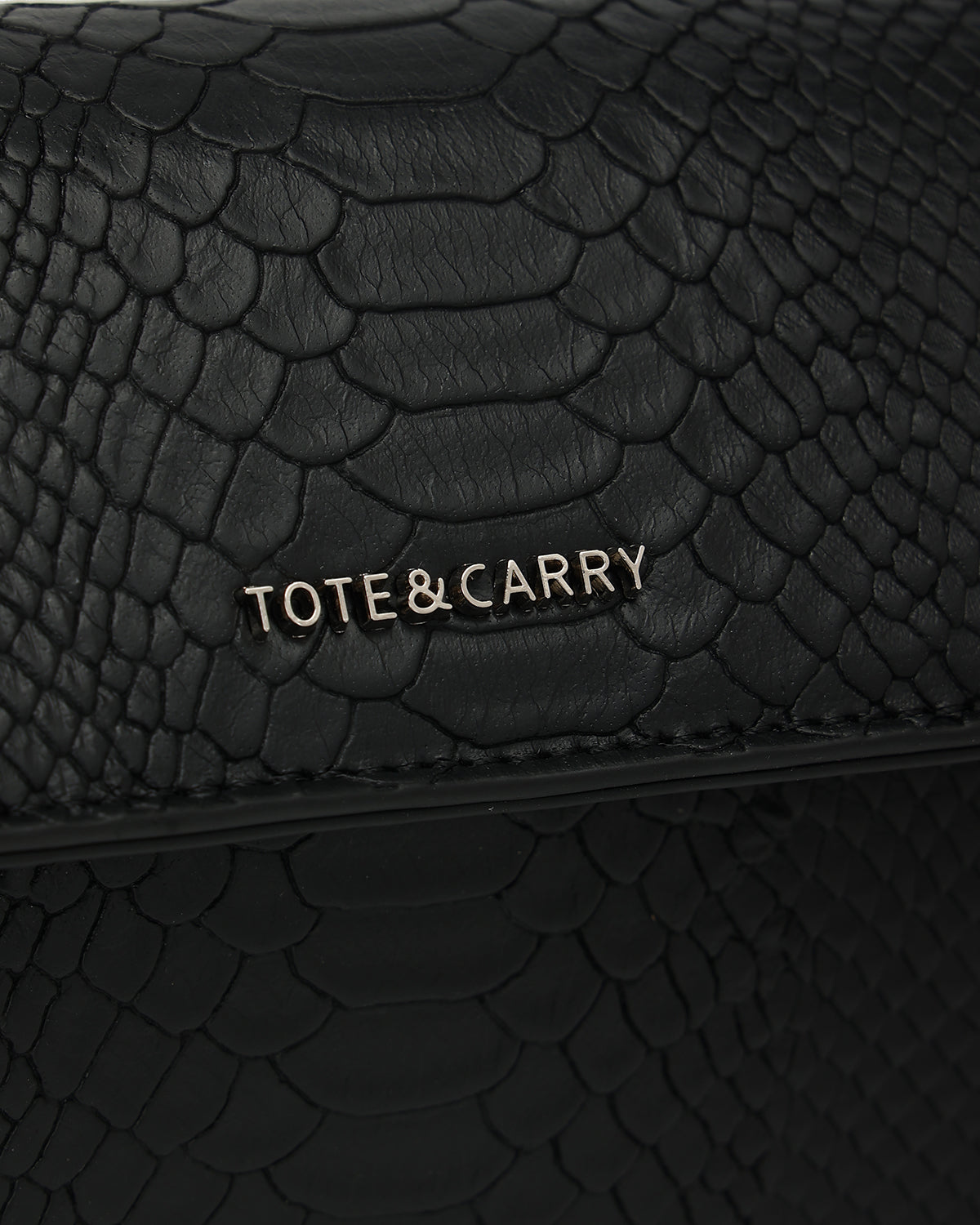 Vixen Croc Pochette in Black