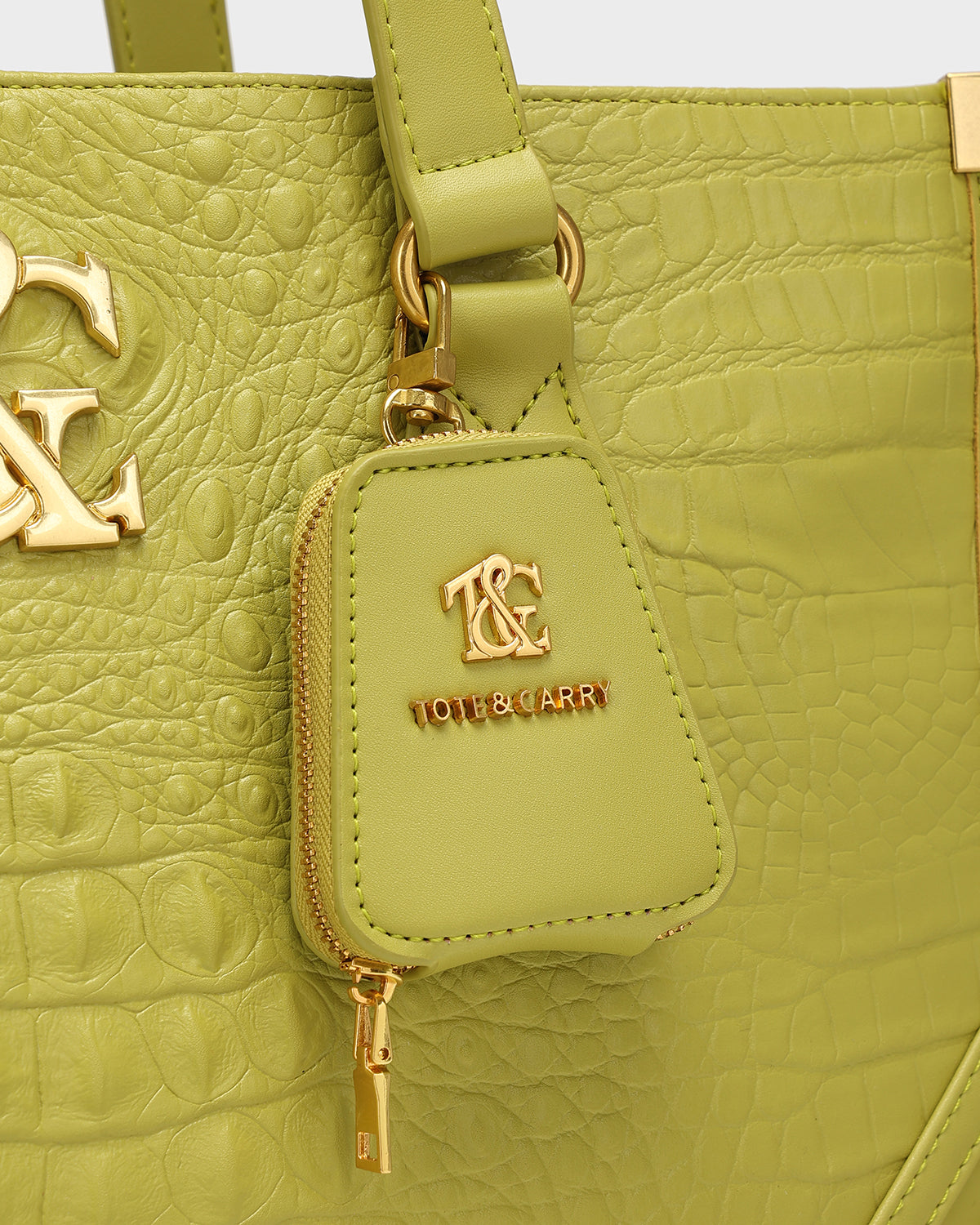City scape Tote in Avocado Green