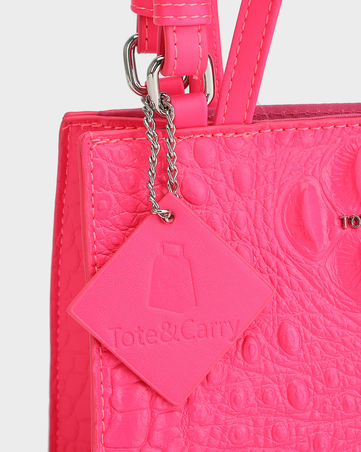 Raven 3PC Tote Bags Set in Neon Pink