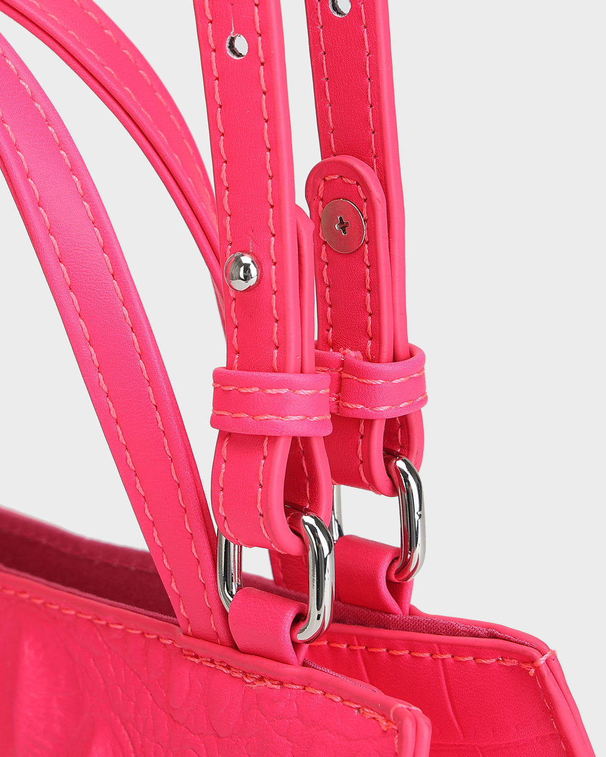 Raven 3PC Tote Bags Set in Neon Pink