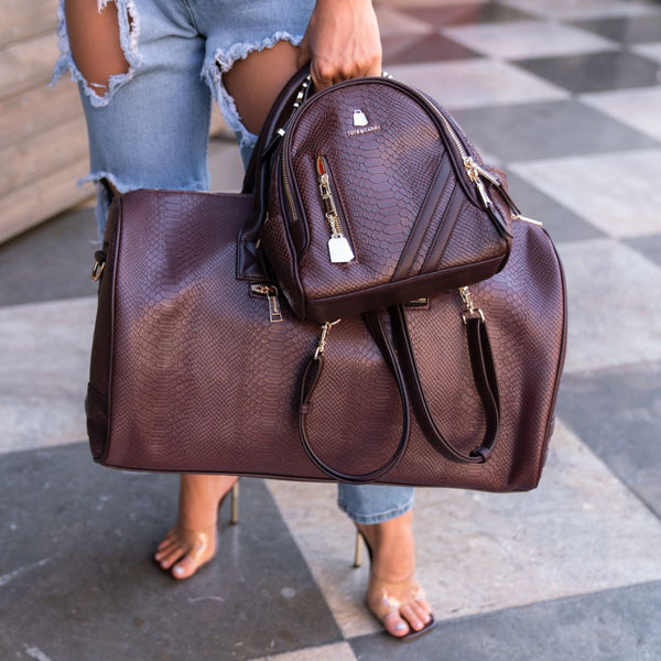 Signature Overnight Travel Set in Chocolate