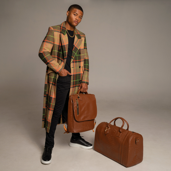 Statement Weekender Travel Set in Caramel