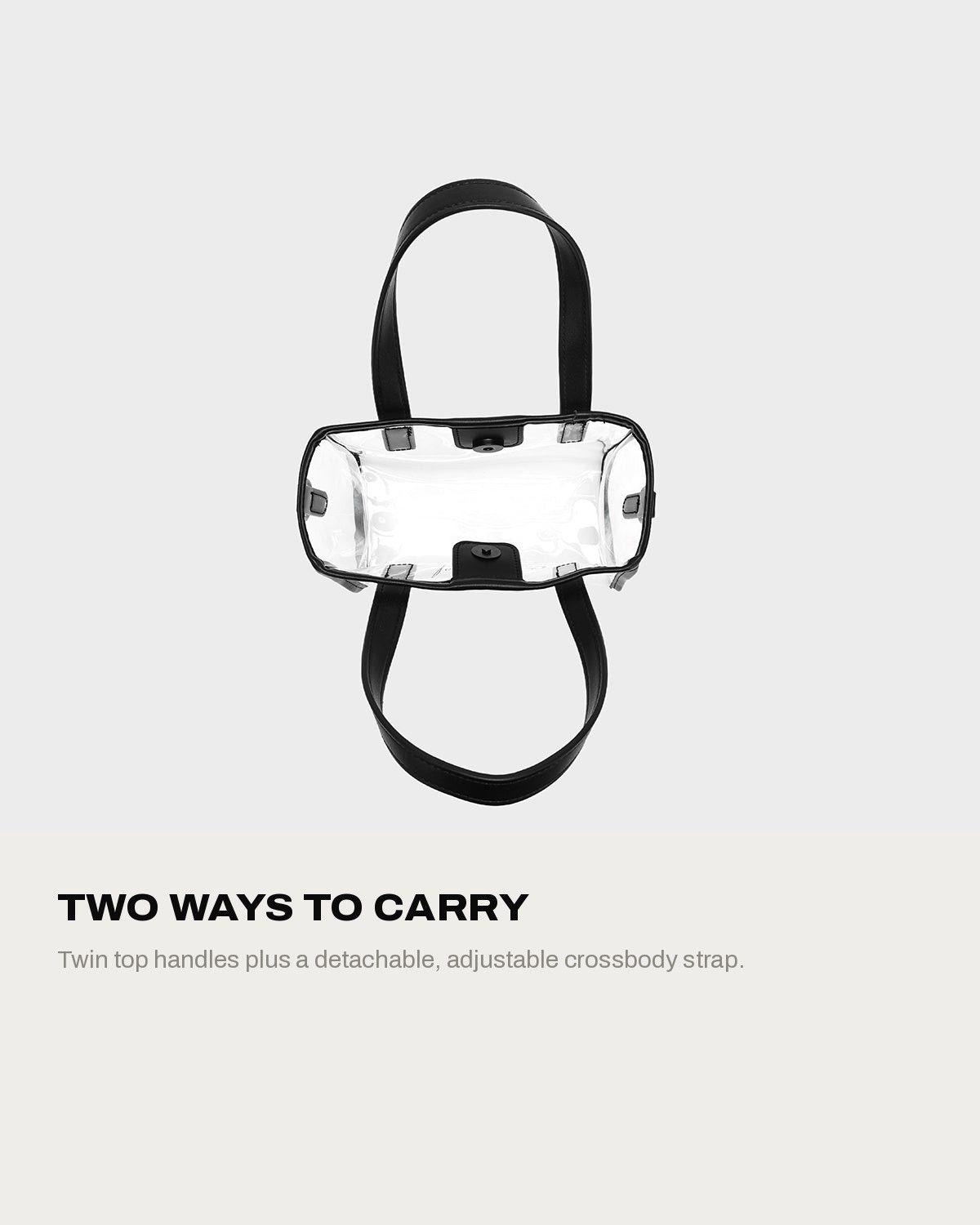 Access Mini Tote in Clear & Black — A+ 2