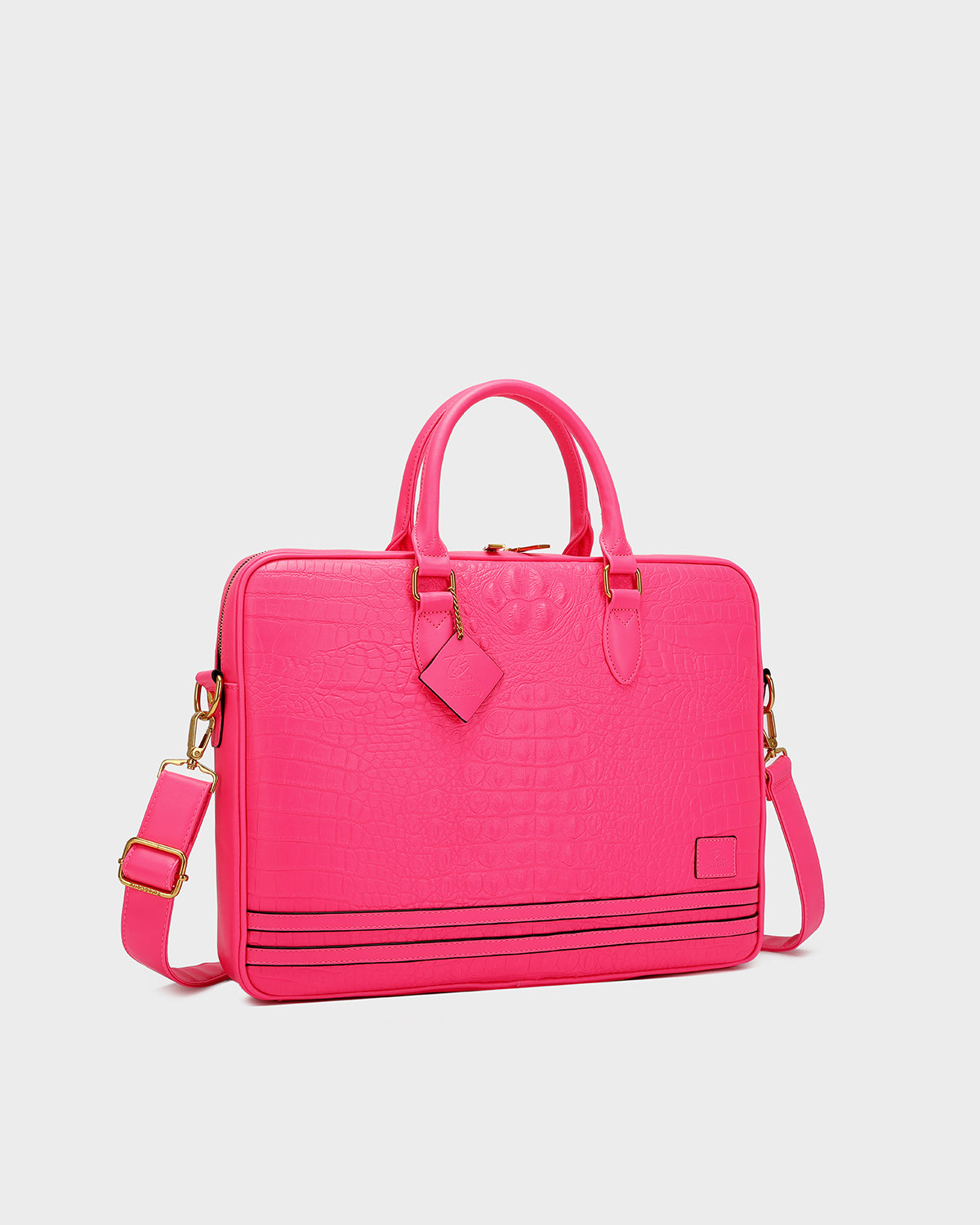 Statement Jetsetter Laptop Bag in Neon Pink