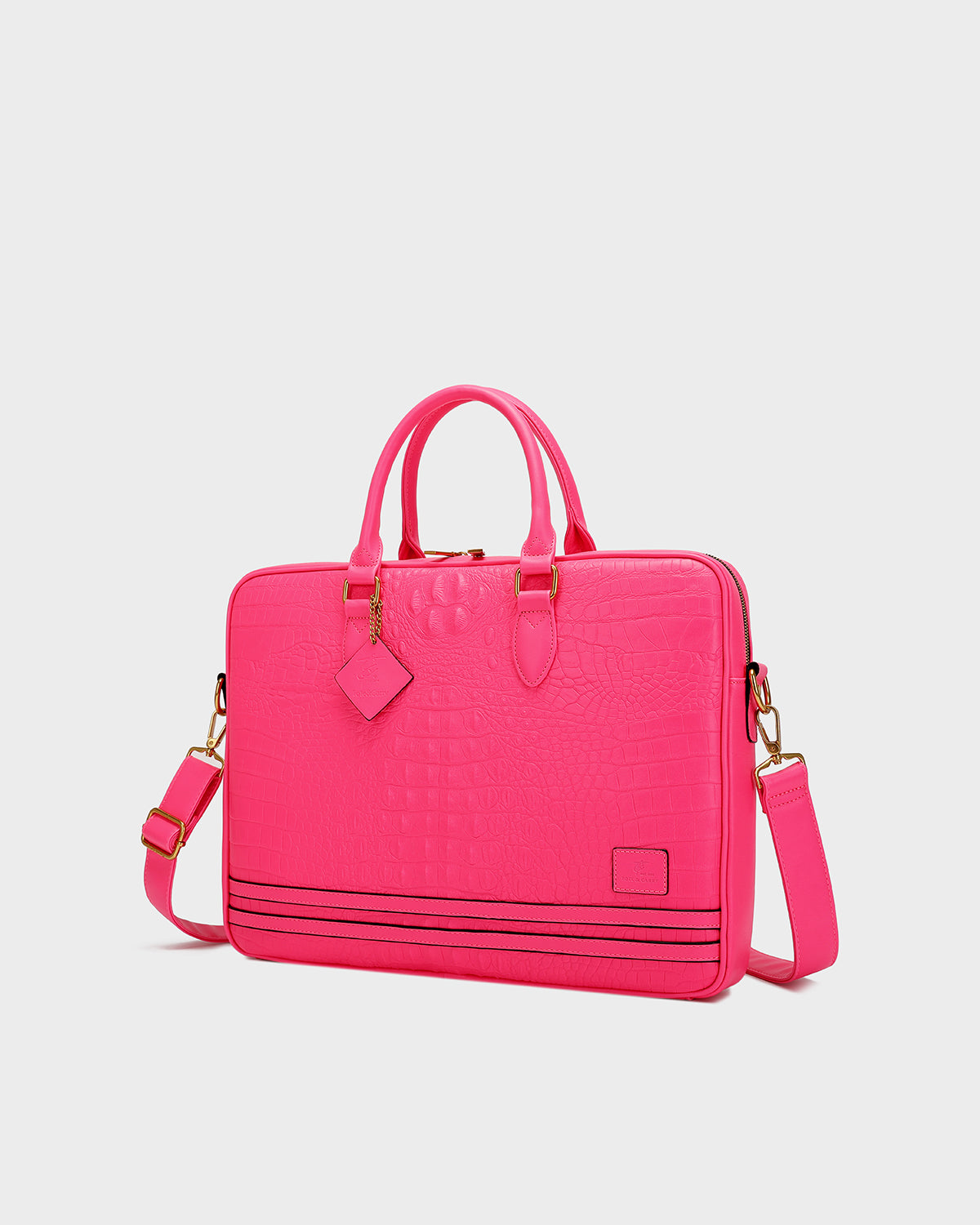 Statement Jetsetter Laptop Bag in Neon Pink