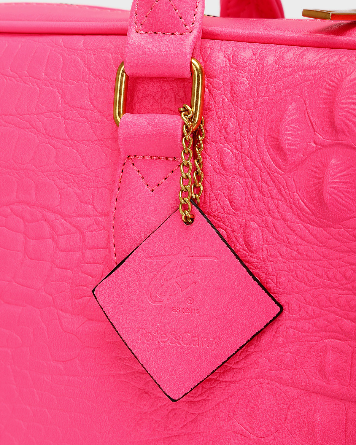 Statement Jetsetter Laptop Bag in Neon Pink