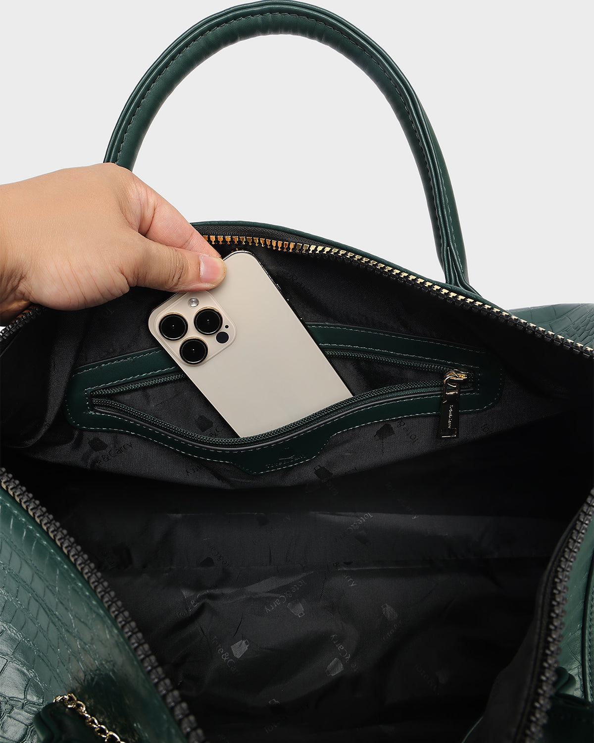Classic Weekender Travel Set in Emerald Green