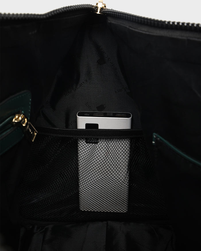 Statement Weekender Duffle Bag in Emerald Green