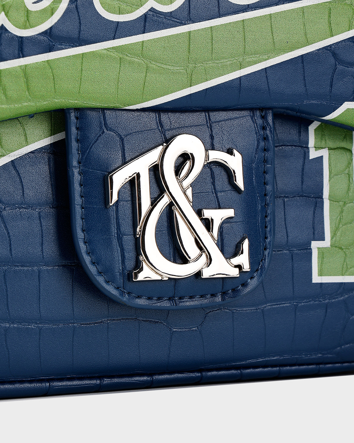 Varsity Rally Shoulder Bag in Royal Blue & Lime