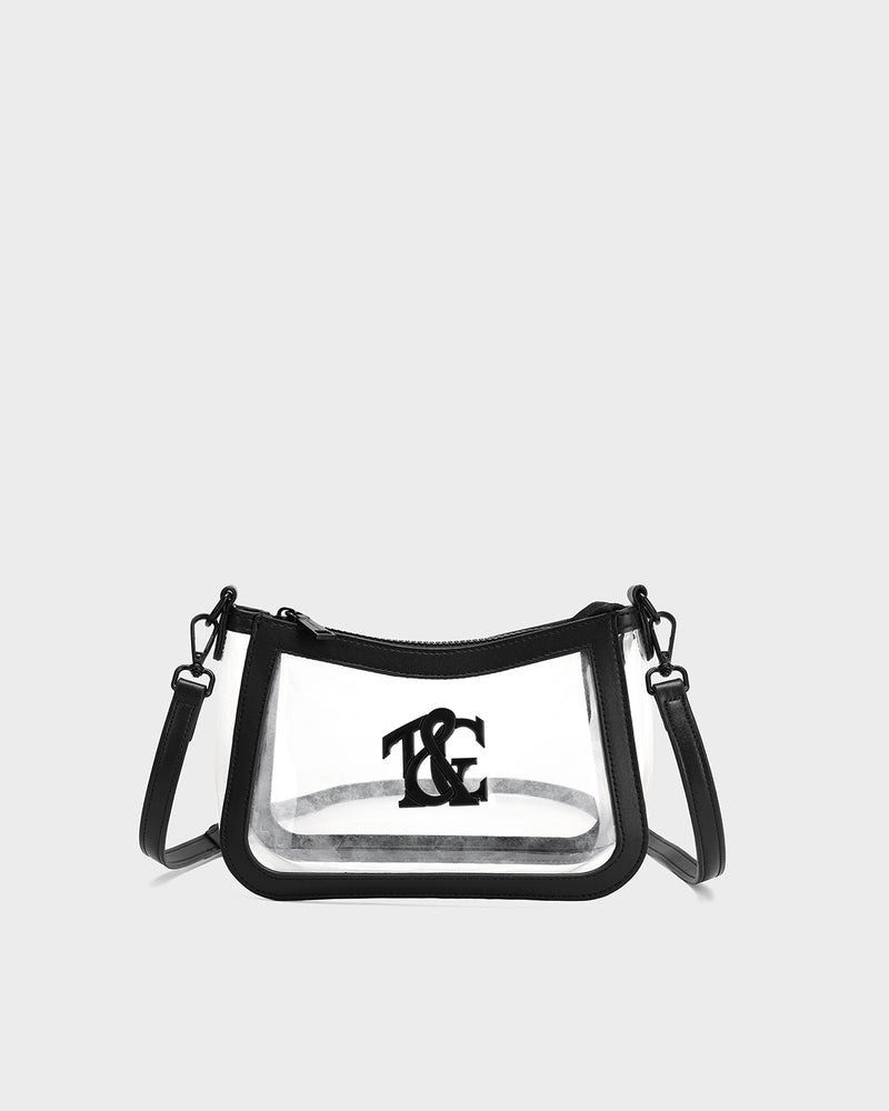 Clarity Shoulder Bag in Clear/ Black