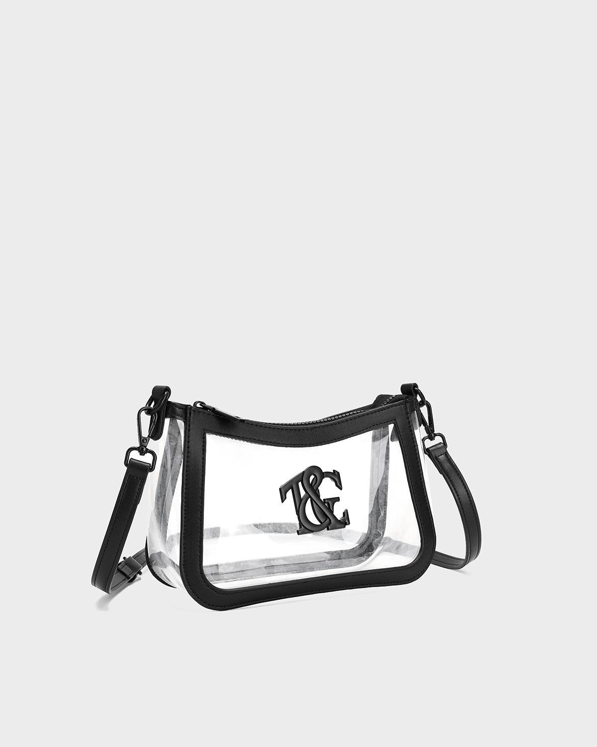 Clarity Shoulder Bag in Clear/ Black