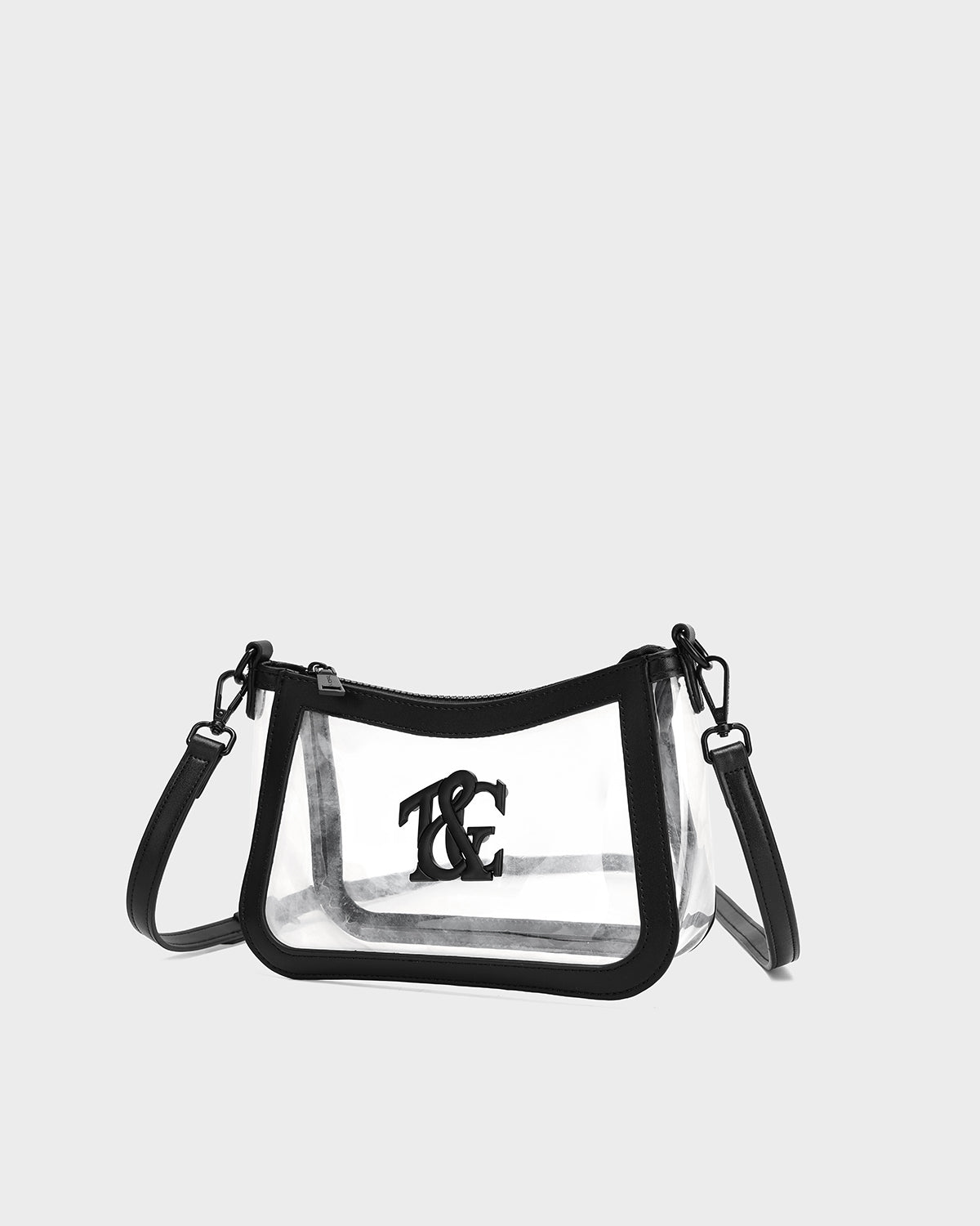 Clarity Shoulder Bag in Clear/ Black