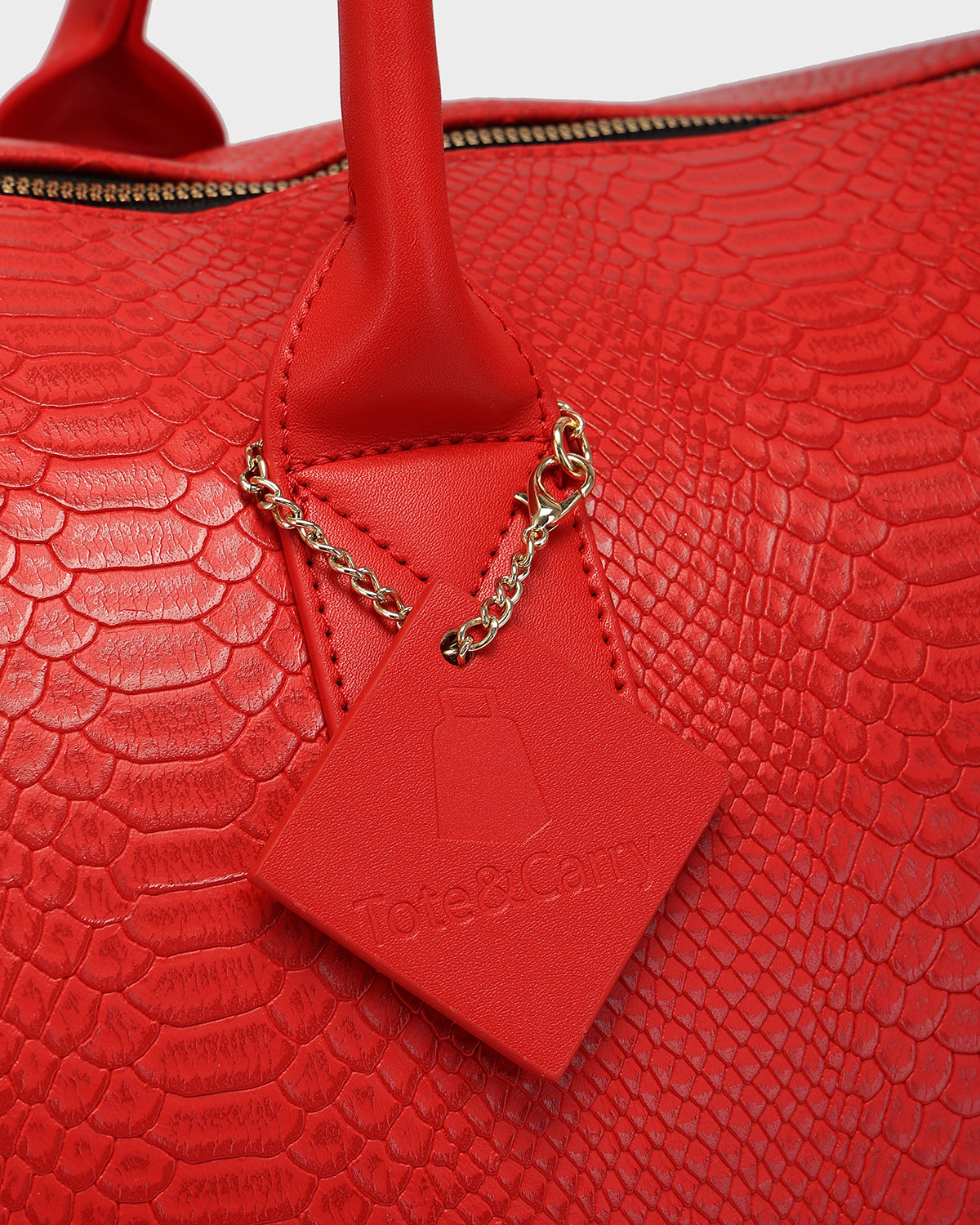 Signature Weekender Duffle Bag in Red