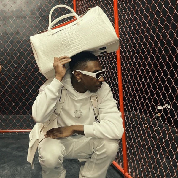 Statement Weekender Duffle Bag in White
