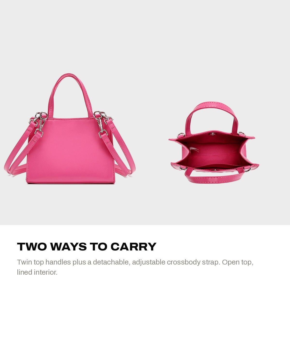 Essential Mini Tote in Raspberry — A+ 3