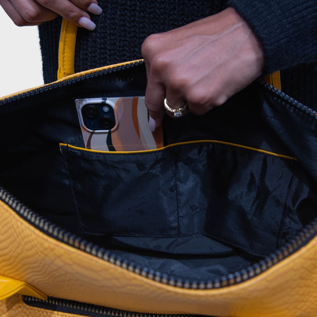 Signature Traveler Rolling Duffle in Sunflower Yellow