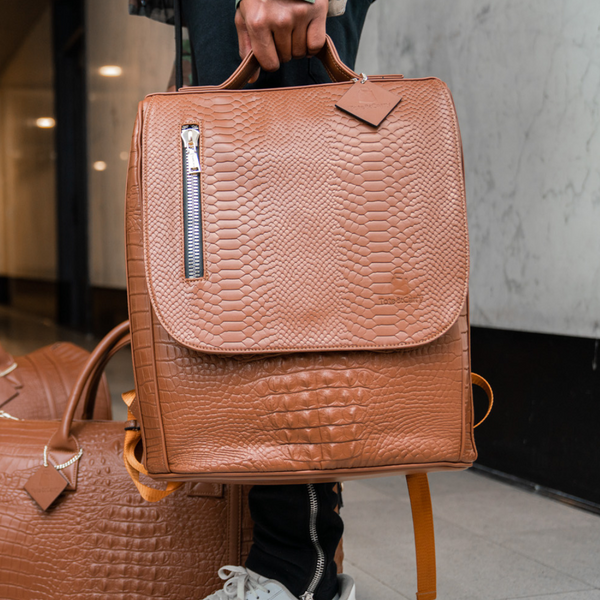 Statement Weekender Backpack in Caramel