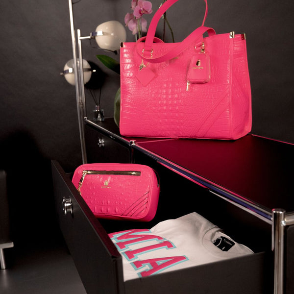 Classic City Tote Bag in Neon Pink