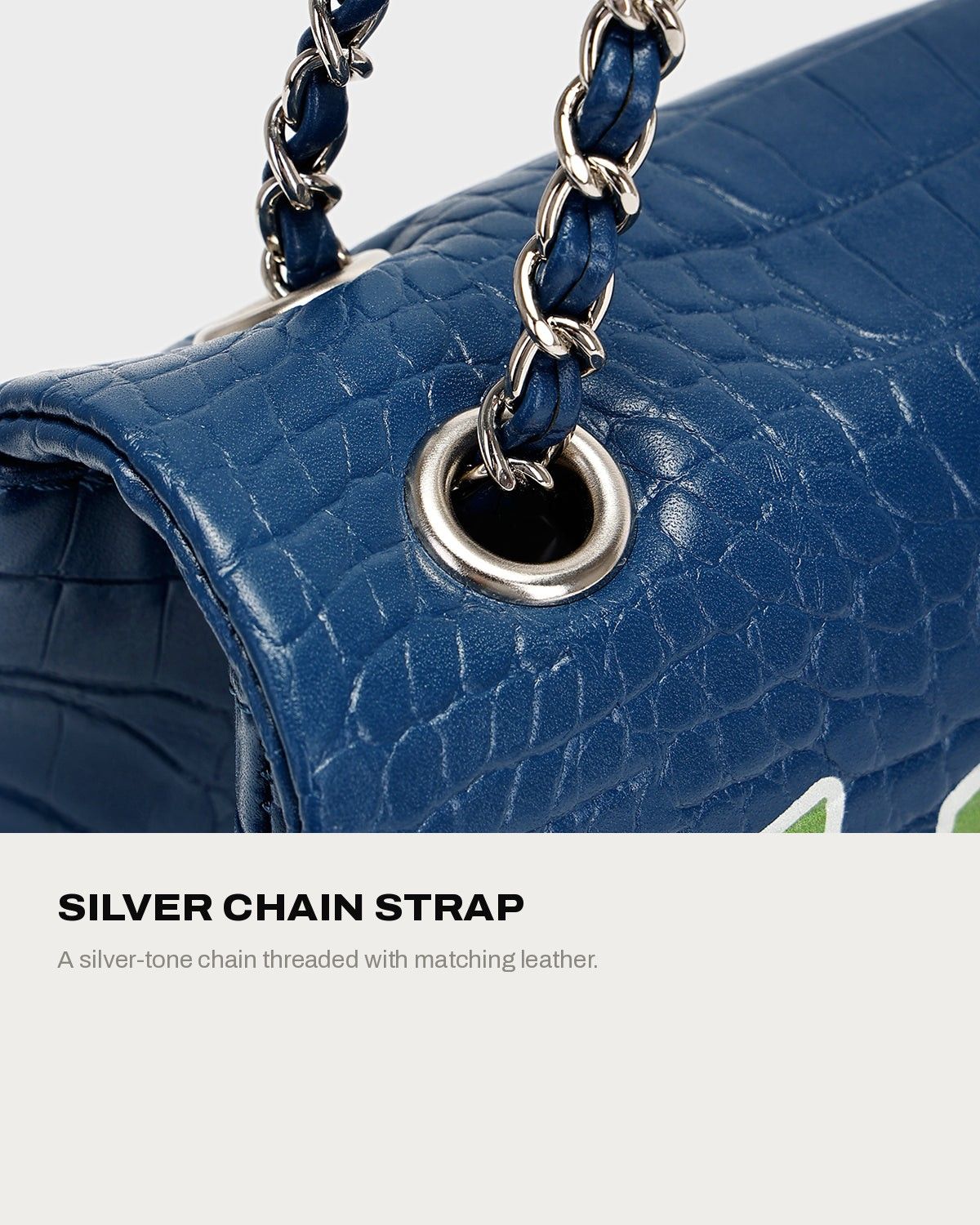 Varsity Rally Shoulder Bag in Royal Blue & Lime — A+ 3