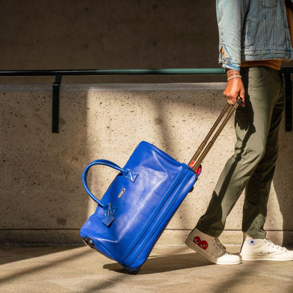 Signature Traveler Rolling Duffle in Royal Blue